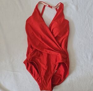 NWT Miraclesuit Wrapsody Red One-Piece Swimsuit - Size 10 Tall